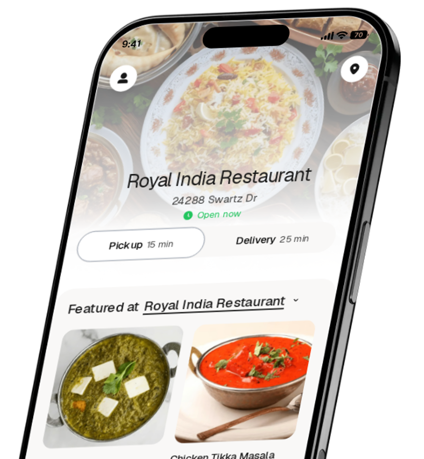 Royal India Restaurant app preview